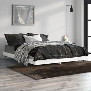 VidaXL Bedframe bewerkt hout hoogglans wit 140x190 cm