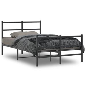 VidaXL Bedframe met hoofd- en voeteneinde metaal zwart 120x190 cm