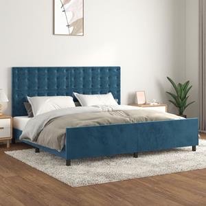 VidaXL Bedframe met hoofdeinde fluweel donkerblauw 200x200 cm