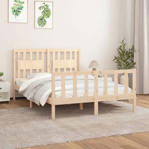 VidaXL Bedframe met hoofdbord massief grenenhout 120x200 cm