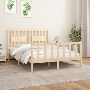 VidaXL Bedframe met hoofdbord massief grenenhout 140x200 cm