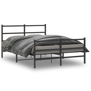 VidaXL Bedframe met hoofd- en voeteneinde metaal zwart 140x190 cm