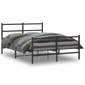 VidaXL Bedframe met hoofd- en voeteneinde metaal zwart 140x200 cm