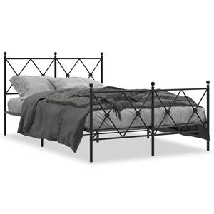 VidaXL Bedframe met hoofd- en voeteneinde metaal zwart 120x190 cm