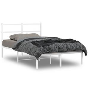 VidaXL Bedframe met hoofdbord metaal wit 120x190 cm