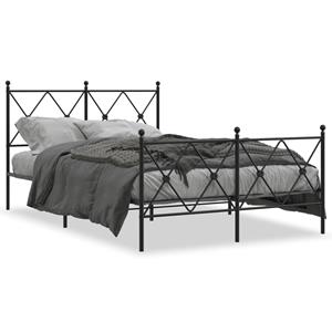 VidaXL Bedframe met hoofd- en voeteneinde metaal zwart 120x200 cm