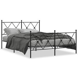 VidaXL Bedframe met hoofd- en voeteneinde metaal zwart 140x200 cm