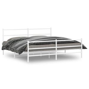 VidaXL Bedframe met hoofd- en voeteneinde metaal wit 180x200 cm