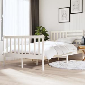 VidaXL Bedframe massief hout wit 120x190 cm