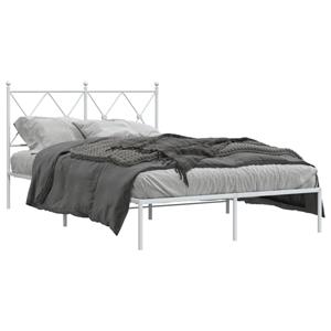 VidaXL Bedframe met hoofdbord metaal wit 120x190 cm