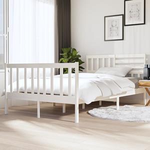 VidaXL Bedframe massief hout wit 140x190 cm