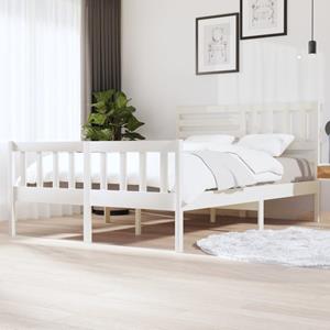 VidaXL Bedframe massief hout wit 140x200 cm