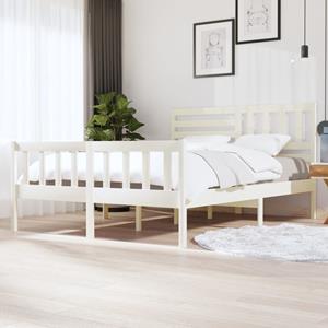 VidaXL Bedframe massief hout wit 160x200 cm