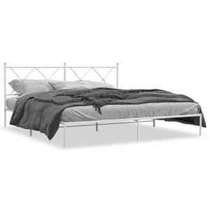 VidaXL Bedframe met hoofdbord metaal wit 180x200 cm