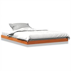 VidaXL Bedframe massief grenenhout wasbruin 135x190 cm