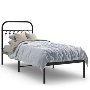 VidaXL Bedframe met hoofdbord metaal zwart 80x200 cm