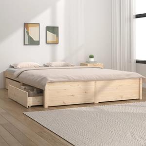 VidaXL Bedframe met lades wit 135x190 cm