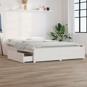 VidaXL Bedframe met lades wit 140x190 cm