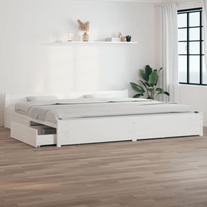 VidaXL Bedframe met lades wit 180x200 cm Super King Size