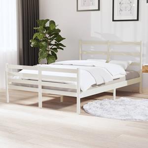 VidaXL Bedframe massief grenenhout wit 120x190 cm