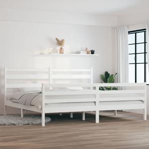 VidaXL Bedframe massief grenenhout wit 200x200 cm