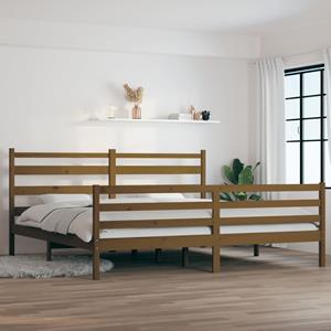 VidaXL Bedframe massief grenenhout honingbruin 200x200 cm