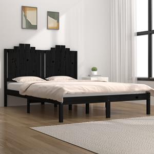 VidaXL Bedframe massief grenenhout zwart 120x190 cm