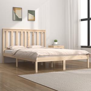 VidaXL Bedframe massief grenenhout 135x190 cm