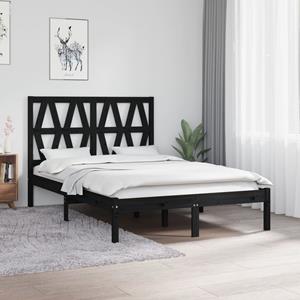 VidaXL Bedframe massief grenenhout zwart 120x190 cm