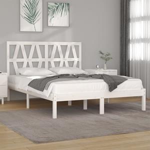 VidaXL Bedframe massief grenenhout wit 120x200 cm