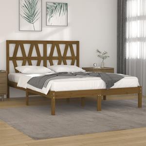 VidaXL Bedframe massief grenenhout honingbruin 120x200 cm