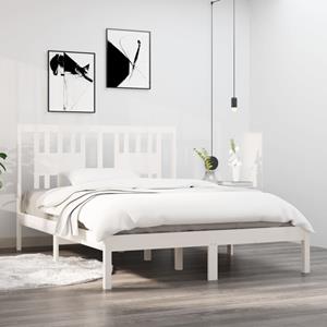 VidaXL Bedframe massief hout wit 120x190 cm