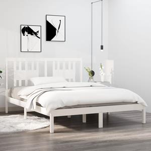 VidaXL Bedframe massief grenenhout wit 140x200 cm