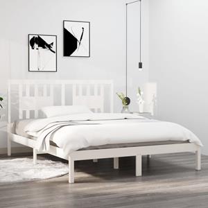 VidaXL Bedframe massief grenenhout wit 160x200 cm