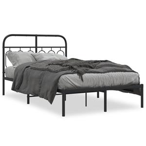 VidaXL Bedframe met hoofdbord metaal zwart 120x190 cm