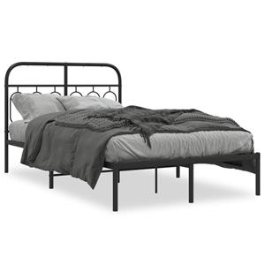 VidaXL Bedframe met hoofdbord metaal zwart 120x200 cm