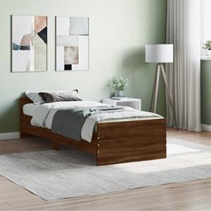 VidaXL Bedframe bewerkt hout bruin eikenkleur 75x190 cm