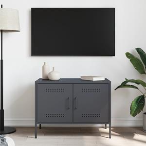 vidaXL Tv-meubel 68x39x50,5 cm staal antracietkleurig