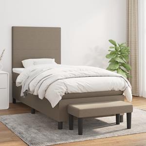 VidaXL Boxspring met matras stof taupe 90x190 cm