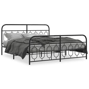 VidaXL Bedframe met hoofd- en voeteneinde metaal zwart 160x200 cm