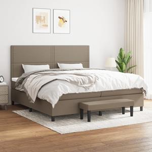 VidaXL Boxspring met matras stof taupe 200x200 cm