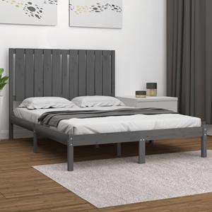 VidaXL Bedframe massief grenenhout grijs 120x200 cm