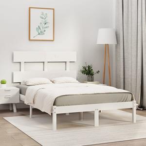 VidaXL Bedframe massief hout wit 140x190 cm