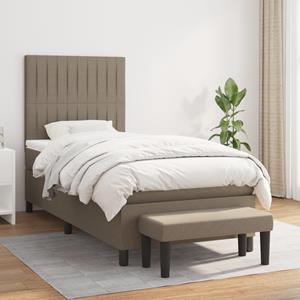 VidaXL Boxspring met matras stof taupe 90x190 cm