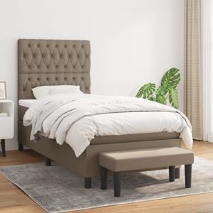 VidaXL Boxspring met matras stof taupe 90x190 cm