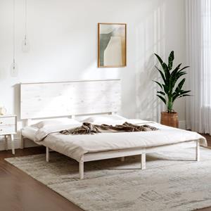 VidaXL Bedframe massief hout wit 180x200 cm