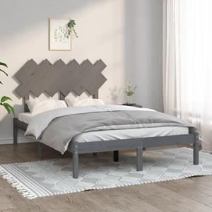 VidaXL Bedframe massief hout grijs 135x190 cm