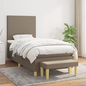 VidaXL Boxspring met matras stof taupe 80x200 cm