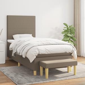 VidaXL Boxspring met matras stof taupe 90x190 cm