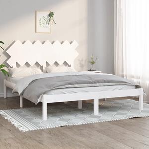 VidaXL Bedframe massief hout wit 150x200 cm